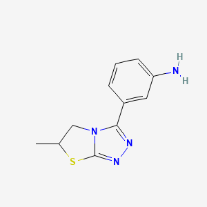 molecular formula C11H12N4S B2863596 [3-(6-Methyl-5,6-dihydro[1,3]thiazolo[2,3-c][1,2,4]triazol-3-yl)phenyl]amine CAS No. 681837-49-0