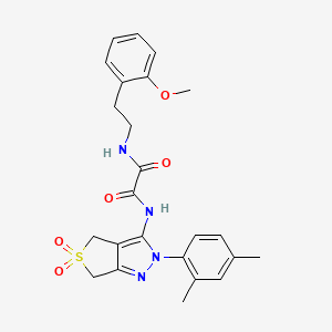 molecular formula C24H26N4O5S B2863598 N1-(2-(2,4-二甲基苯基)-5,5-二氧化-4,6-二氢-2H-噻吩并[3,4-c]吡唑-3-基)-N2-(2-甲氧基苯乙基)草酰胺 CAS No. 919840-15-6