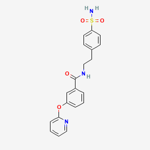 molecular formula C20H19N3O4S B2863602 3-(pyridin-2-yloxy)-N-(4-sulfamoylphenethyl)benzamide CAS No. 1797899-91-2