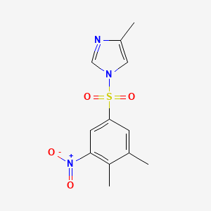 molecular formula C12H13N3O4S B2863607 1-(3,4-Dimethyl-5-nitrophenyl)sulfonyl-4-methylimidazole CAS No. 873589-52-7