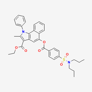 Ethyl 5-[4-(dipropylsulfamoyl)benzoyl]oxy-2-methyl-1-phenylbenzo[g]indole-3-carboxylate
