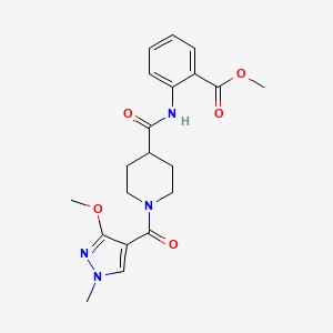 methyl 2-(1-(3-methoxy-1-methyl-1H-pyrazole-4-carbonyl)piperidine-4-carboxamido)benzoate
