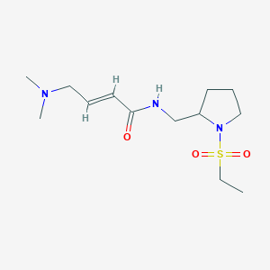 (E)-4-(Dimethylamino)-N-[(1-ethylsulfonylpyrrolidin-2-yl)methyl]but-2-enamide