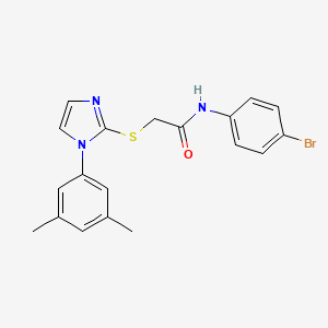molecular formula C19H18BrN3OS B2863651 N-(4-溴苯基)-2-((1-(3,5-二甲基苯基)-1H-咪唑-2-基)硫代)乙酰胺 CAS No. 851131-91-4