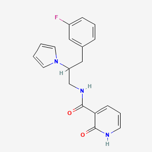 N-(3-(3-fluorophenyl)-2-(1H-pyrrol-1-yl)propyl)-2-oxo-1,2-dihydropyridine-3-carboxamide
