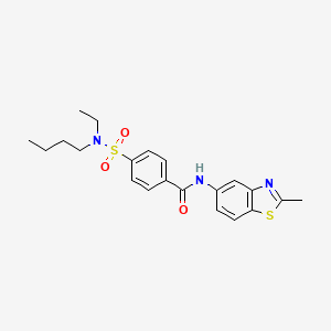 molecular formula C21H25N3O3S2 B2863664 4-[butyl(ethyl)sulfamoyl]-N-(2-methyl-1,3-benzothiazol-5-yl)benzamide CAS No. 683261-47-4