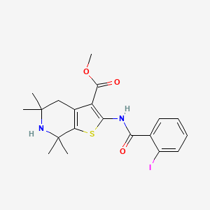 Methyl 2-(2-iodobenzamido)-5,5,7,7-tetramethyl-4,5,6,7-tetrahydrothieno[2,3-c]pyridine-3-carboxylate