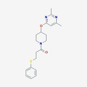 molecular formula C20H25N3O2S B2863670 1-(4-((2,6-Dimethylpyrimidin-4-yl)oxy)piperidin-1-yl)-3-(phenylthio)propan-1-one CAS No. 2034579-62-7
