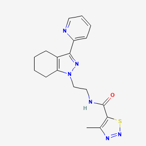4-methyl-N-(2-(3-(pyridin-2-yl)-4,5,6,7-tetrahydro-1H-indazol-1-yl)ethyl)-1,2,3-thiadiazole-5-carboxamide
