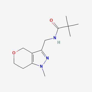 molecular formula C13H21N3O2 B2863681 N-((1-methyl-1,4,6,7-tetrahydropyrano[4,3-c]pyrazol-3-yl)methyl)pivalamide CAS No. 1797015-67-8