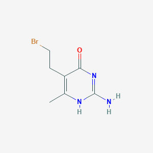 molecular formula C7H10BrN3O B286369 2-amino-5-(2-bromoethyl)-6-methyl-1H-pyrimidin-4-one 