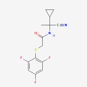 N-(1-cyano-1-cyclopropylethyl)-2-[(2,4,6-trifluorophenyl)sulfanyl]acetamide