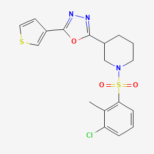 2-(1-((3-Chloro-2-methylphenyl)sulfonyl)piperidin-3-yl)-5-(thiophen-3-yl)-1,3,4-oxadiazole