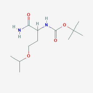 molecular formula C12H24N2O4 B2863703 叔丁基N-[1-氨基甲酰基-3-(丙-2-氧基)丙基]氨基甲酸酯 CAS No. 1803566-75-7