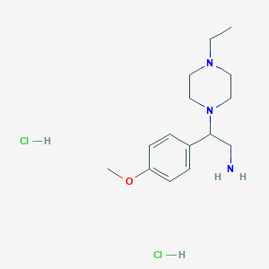 molecular formula C15H27Cl2N3O B2863705 2-(4-乙基哌嗪-1-基)-2-(4-甲氧基苯基)乙胺二盐酸盐 CAS No. 1094390-60-9
