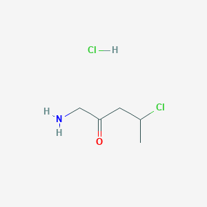 molecular formula C5H11Cl2NO B2863728 1-Amino-4-chloropentan-2-one hydrochloride CAS No. 1803584-26-0