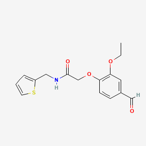 molecular formula C16H17NO4S B2863735 2-(2-ethoxy-4-formylphenoxy)-N-(thiophen-2-ylmethyl)acetamide CAS No. 790266-93-2