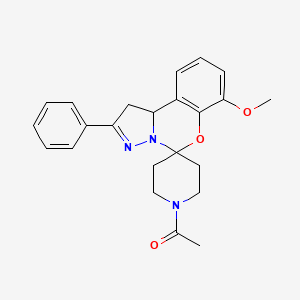 molecular formula C23H25N3O3 B2863736 1-(7-Methoxy-2-phenyl-1,10b-dihydrospiro[benzo[e]pyrazolo[1,5-c][1,3]oxazine-5,4'-piperidin]-1'-yl)ethanone CAS No. 496021-87-5