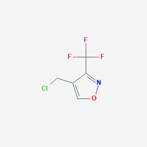 molecular formula C5H3ClF3NO B2863737 4-(Chloromethyl)-3-(trifluoromethyl)-1,2-oxazole CAS No. 2402830-73-1