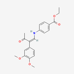 Ethyl 4-{[2-(3,4-dimethoxyphenyl)-3-oxo-1-butenyl]amino}benzenecarboxylate