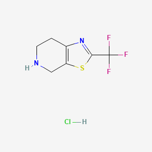 molecular formula C7H8ClF3N2S B2863744 2-(Trifluoromethyl)-4,5,6,7-tetrahydro-[1,3]thiazolo[5,4-c]pyridine;hydrochloride CAS No. 2503205-21-6