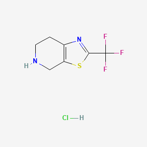 molecular formula C7H8ClF3N2S B2863744 2-(三氟甲基)-4,5,6,7-四氢-[1,3]噻唑并[5,4-c]吡啶；盐酸盐 CAS No. 2503205-21-6