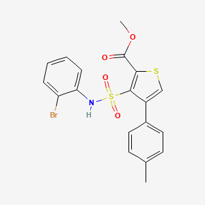 molecular formula C19H16BrNO4S2 B2863745 Methyl 3-[(2-bromophenyl)sulfamoyl]-4-(4-methylphenyl)thiophene-2-carboxylate CAS No. 941889-18-5