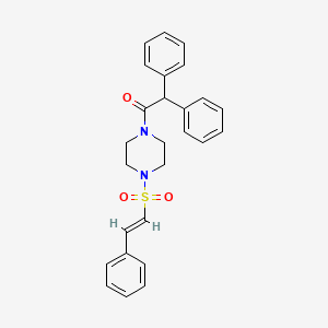 2,2-diphenyl-1-[4-[(E)-2-phenylethenyl]sulfonylpiperazin-1-yl]ethanone