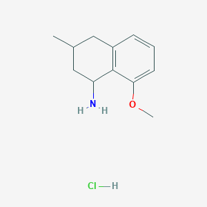 molecular formula C12H18ClNO B2863757 盐酸8-甲氧基-3-甲基-1,2,3,4-四氢萘-1-胺，非对映异构体的混合物 CAS No. 2138103-77-0