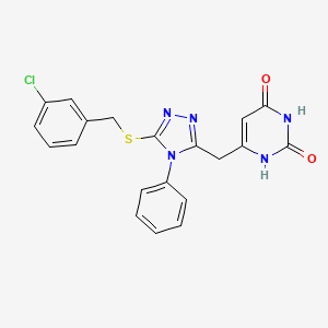6-[[5-[(3-chlorophenyl)methylsulfanyl]-4-phenyl-1,2,4-triazol-3-yl]methyl]-1H-pyrimidine-2,4-dione