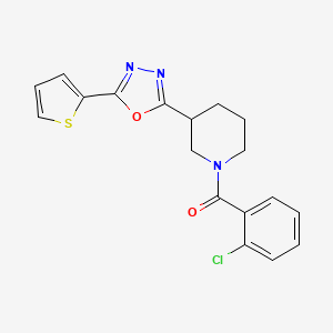 (2-Chlorophenyl)(3-(5-(thiophen-2-yl)-1,3,4-oxadiazol-2-yl)piperidin-1-yl)methanone