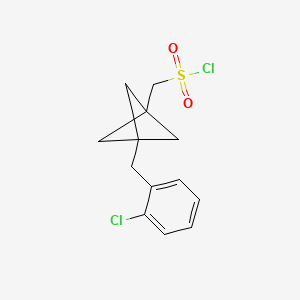 molecular formula C13H14Cl2O2S B2863769 [3-[(2-Chlorophenyl)methyl]-1-bicyclo[1.1.1]pentanyl]methanesulfonyl chloride CAS No. 2287334-57-8
