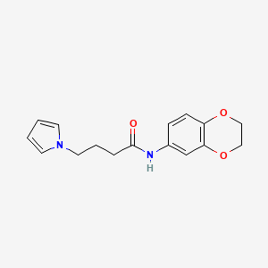 molecular formula C16H18N2O3 B2863771 N-(2,3-二氢苯并[b][1,4]二氧杂环-6-基)-4-(1H-吡咯-1-基)丁酰胺 CAS No. 1251632-43-5