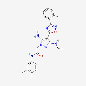 2-(5-amino-3-(ethylamino)-4-(3-(o-tolyl)-1,2,4-oxadiazol-5-yl)-1H-pyrazol-1-yl)-N-(3,4-dimethylphenyl)acetamide
