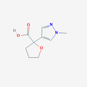 molecular formula C9H12N2O3 B2863785 2-(1-methyl-1H-pyrazol-4-yl)oxolane-2-carboxylic acid CAS No. 2137870-47-2