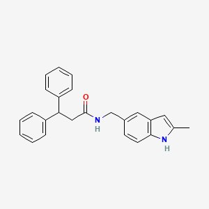 molecular formula C25H24N2O B2863786 N-[(2-methyl-1H-indol-5-yl)methyl]-3,3-diphenylpropanamide CAS No. 863001-93-8