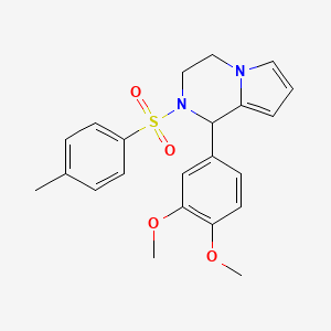 molecular formula C22H24N2O4S B2863794 1-(3,4-Dimethoxyphenyl)-2-tosyl-1,2,3,4-tetrahydropyrrolo[1,2-a]pyrazine CAS No. 899739-61-8