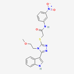 2-((5-(1H-indol-3-yl)-4-(2-methoxyethyl)-4H-1,2,4-triazol-3-yl)thio)-N-(3-nitrophenyl)acetamide