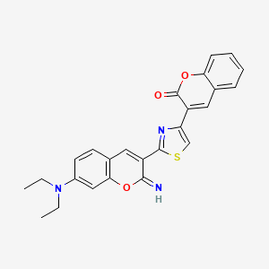 molecular formula C25H21N3O3S B2863803 3-{2-[7-(diethylamino)-2-imino-2H-chromen-3-yl]-1,3-thiazol-4-yl}-2H-chromen-2-one CAS No. 88735-62-0