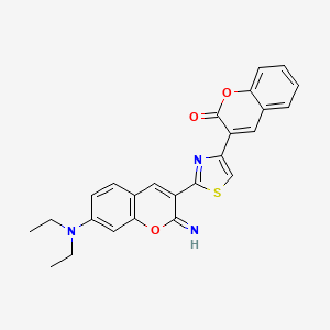 3-{2-[7-(diethylamino)-2-imino-2H-chromen-3-yl]-1,3-thiazol-4-yl}-2H-chromen-2-one