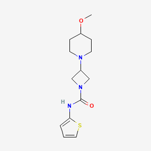 molecular formula C14H21N3O2S B2863805 3-(4-甲氧基哌啶-1-基)-N-(噻吩-2-基)氮杂环丁烷-1-甲酰胺 CAS No. 2034359-48-1