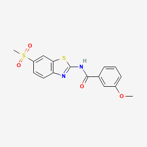 molecular formula C16H14N2O4S2 B2863809 3-methoxy-N-(6-methylsulfonyl-1,3-benzothiazol-2-yl)benzamide CAS No. 313469-73-7