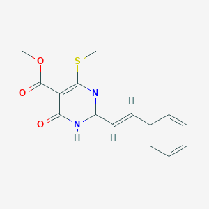 molecular formula C15H14N2O3S B286381 Methyl 4-hydroxy-6-(methylsulfanyl)-2-(2-phenylvinyl)-5-pyrimidinecarboxylate 