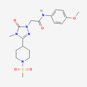 N-(4-methoxyphenyl)-2-(4-methyl-3-(1-(methylsulfonyl)piperidin-4-yl)-5-oxo-4,5-dihydro-1H-1,2,4-triazol-1-yl)acetamide