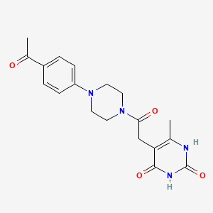 molecular formula C19H22N4O4 B2863820 5-(2-(4-(4-acetylphenyl)piperazin-1-yl)-2-oxoethyl)-6-methylpyrimidine-2,4(1H,3H)-dione CAS No. 1202983-67-2