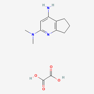 molecular formula C12H17N3O4 B2863826 N2,N2-Dimethyl-5H,6H,7H-cyclopenta[b]pyridine-2,4-diamine, oxalic acid CAS No. 468713-07-7