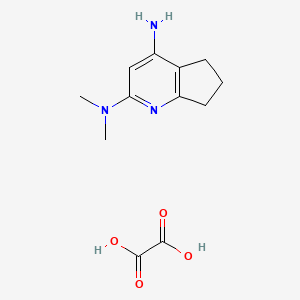 molecular formula C12H17N3O4 B2863826 n2,n2-Dimethyl-6,7-dihydro-5h-cyclopenta[b]pyridine-2,4-diamine oxalate CAS No. 468713-07-7