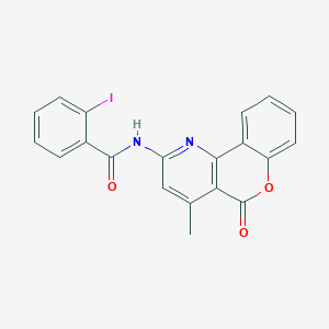 2-iodo-N-(4-methyl-5-oxochromeno[4,3-b]pyridin-2-yl)benzamide