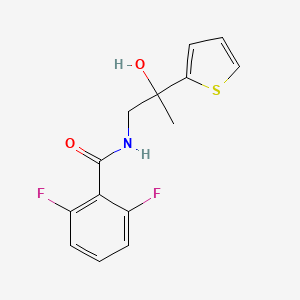 molecular formula C14H13F2NO2S B2863838 2,6-difluoro-N-(2-hydroxy-2-(thiophen-2-yl)propyl)benzamide CAS No. 1351598-34-9