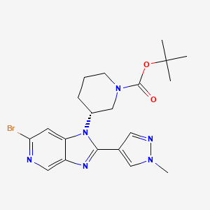 Tert-butyl (3R)-3-[6-bromo-2-(1-methylpyrazol-4-yl)imidazo[4,5-c]pyridin-1-yl]piperidine-1-carboxylate